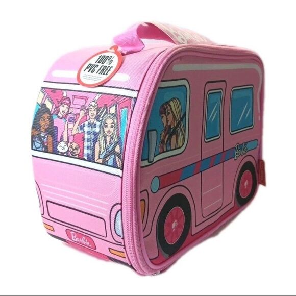 Iconic Barbie Van Shaped Thermos Brand Insulated Lunch Box Pink New - Picture 4 of 7